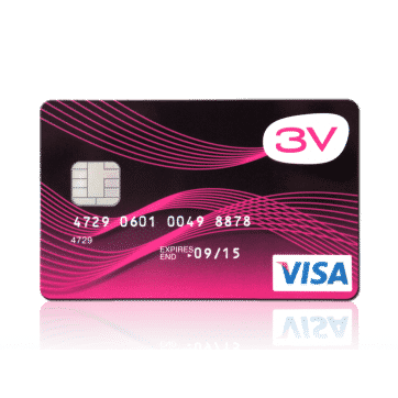 3v Visa prepaid creditcard